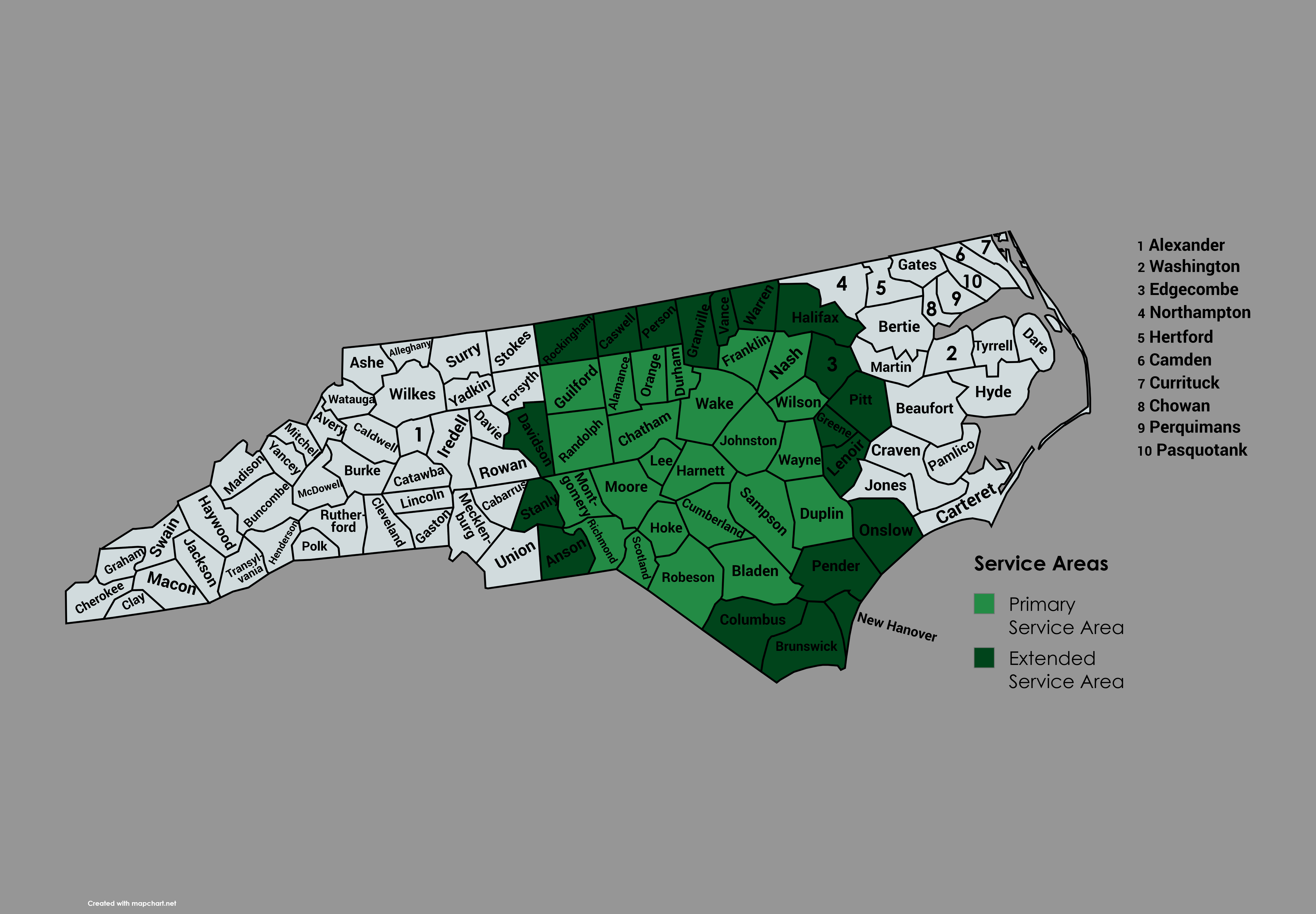 JB Appraisal service area map showing primary and extended residential appraisal coverage throughout Central and Eastern North Carolina.